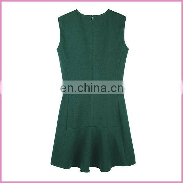 wholesale sleeveless optional color yarn dyed cotton fabric vest dress