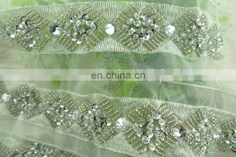 2015 decorative white beade trim for wedding Fancy Lace Trim for garment