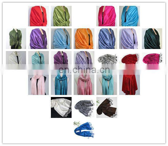 factory directly lady red silk pashmina (JDS-042_1401#)