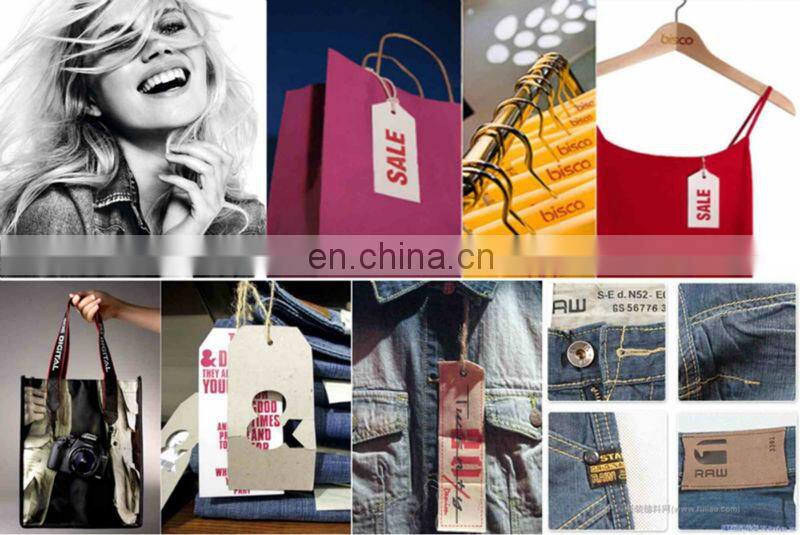 custom private new design irregular shape printed paper tags for jeans
