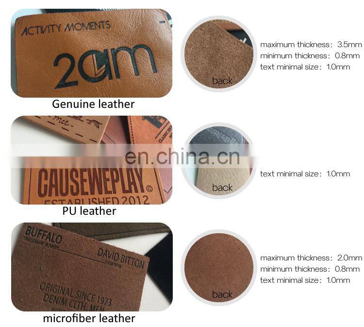 Custom fake labels faux leather labels