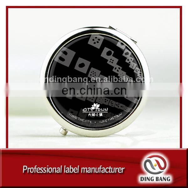 Wholesale Stock Type Stardard Size 70mm Promotion Cheap Custom Yellow Lovely Face Printed Eco-friendly Domed Cosmetic Mirror