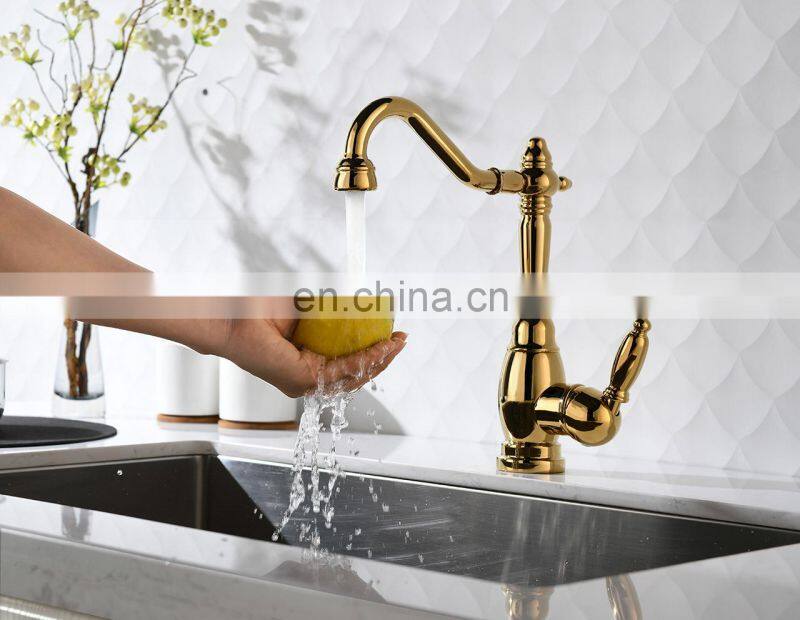 Brass Titanium Gold Brass Pull Down Kitchen Faucet with Retractable Pull Out Wand