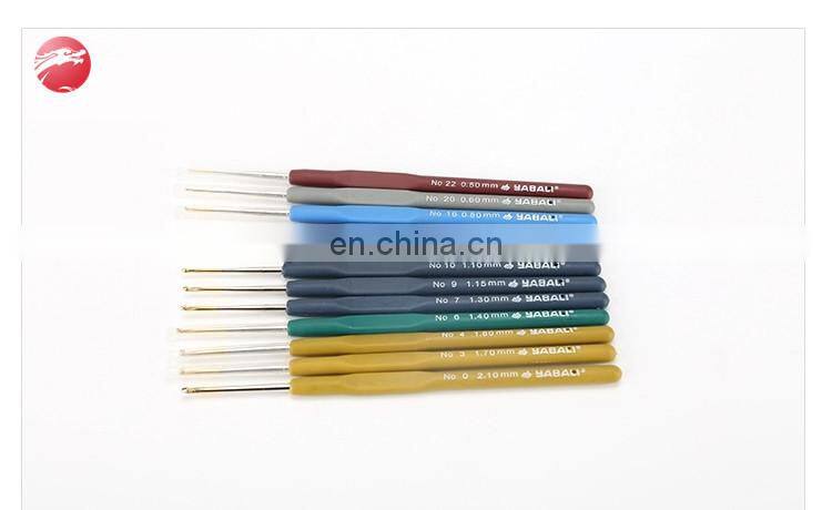 13 Muti-color aluminium crochet hook set knitting needle with rubber all size