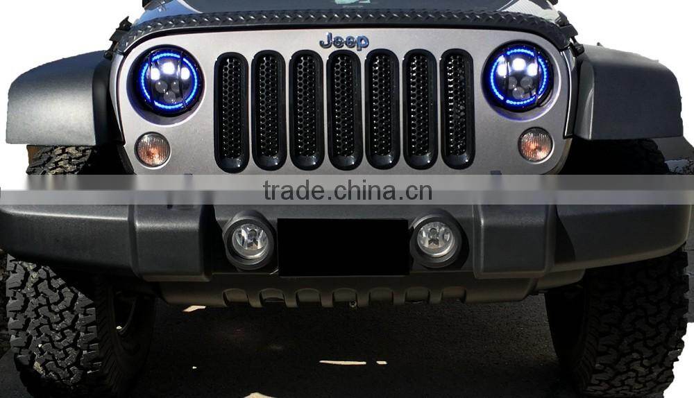 7inch CREE Led 60W Hi-Low Beam Round Blue Work Head Lamp Light Headlight