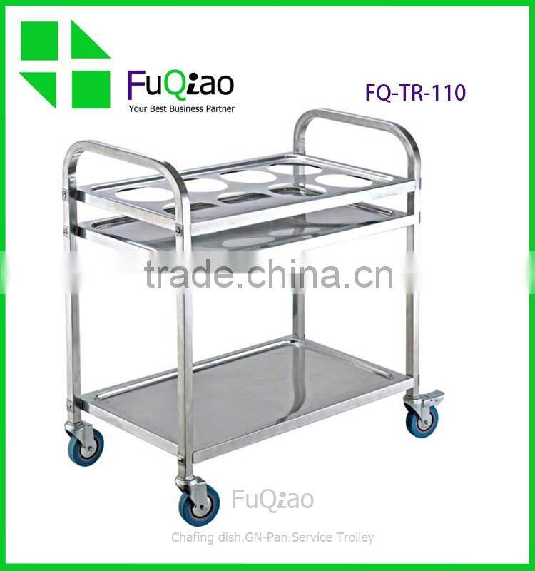 Hotel And Restaurant Supplies 4-tier stainless steel trolley , food Service trolley