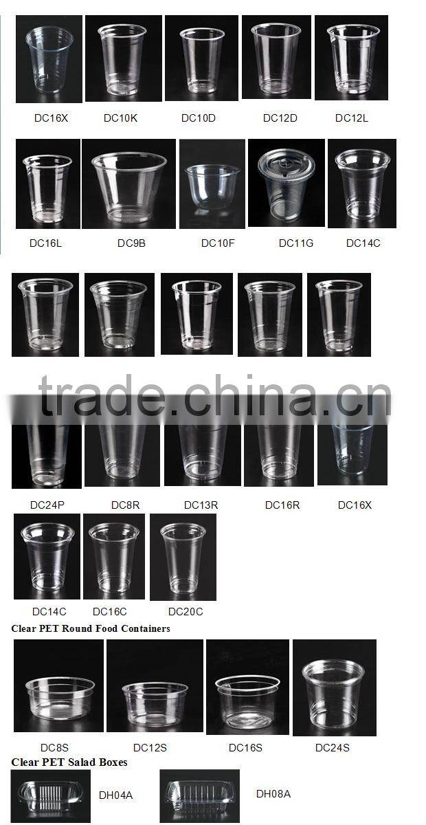 High Quality Custom Printed Plastic Cups Disposable Round Food Container Plastic Cups China Manufacturer Salad Cup