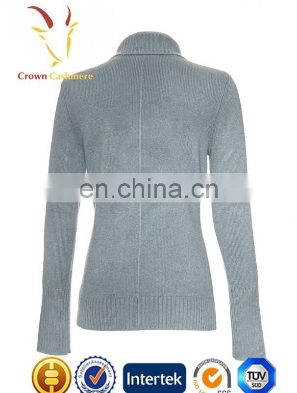 Turtleneck Knitting Lady Cashmere Merino Wool Fancy Thick Cardigan Coat