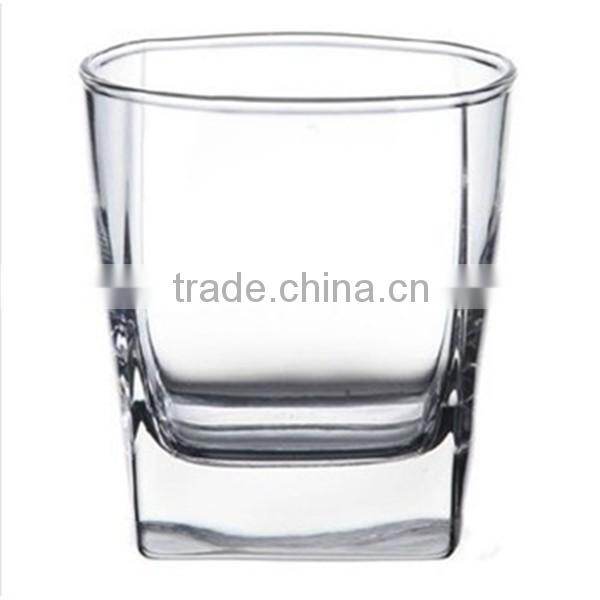 Handmade clear square body round mouth hot shot glass souvenirs