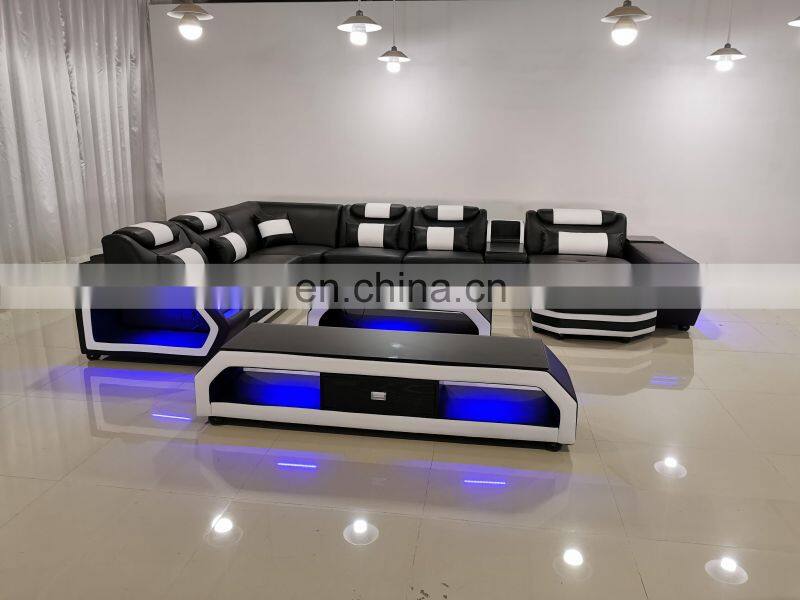 LED light cheap sofa set furniture living room sofas