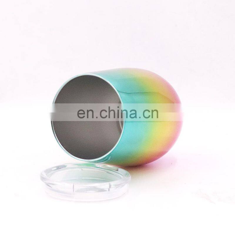 Hangzhou Watersy Colorful Outdoor Egg Shaped Powder Coating vacuum insulated stainless steel custom enamel tin mug wholesal