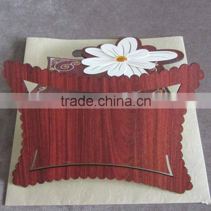 Ideal Elegant Wooden Wedding Invitation with Handbag 2016