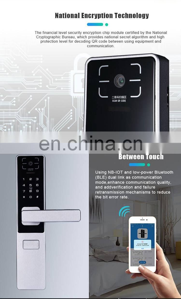 6063GB Aluminum Smart Door Lock with Barcode Scanner, Digital Password Touch Screen Door Lock, IC Card Door Locks