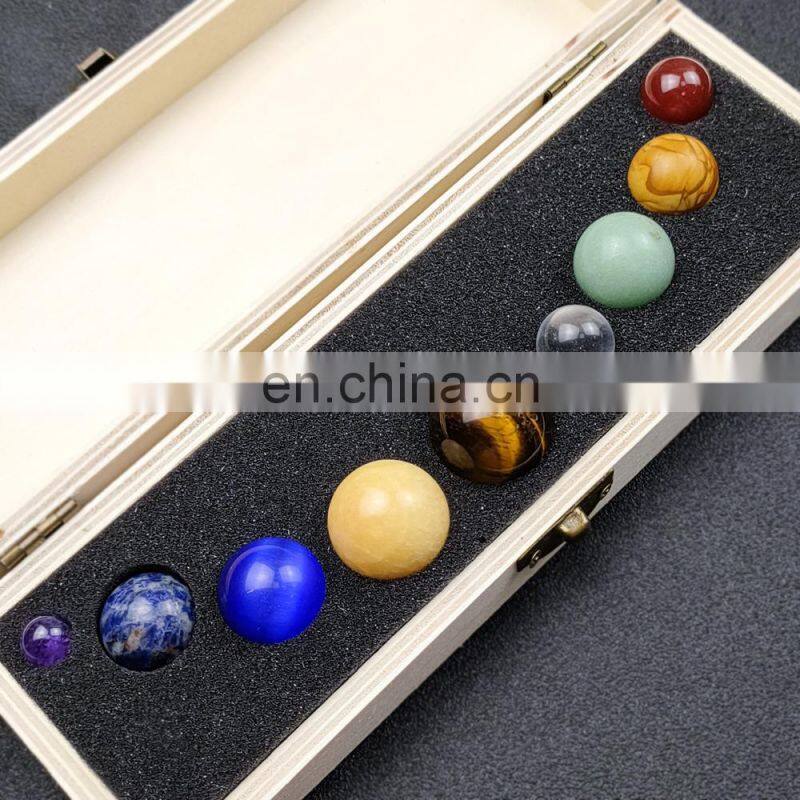 Semi-Precious Stone Crafts Gift Set Semi Precious Stones Crystal Ball Sphere Planet Stone Set Gift Box