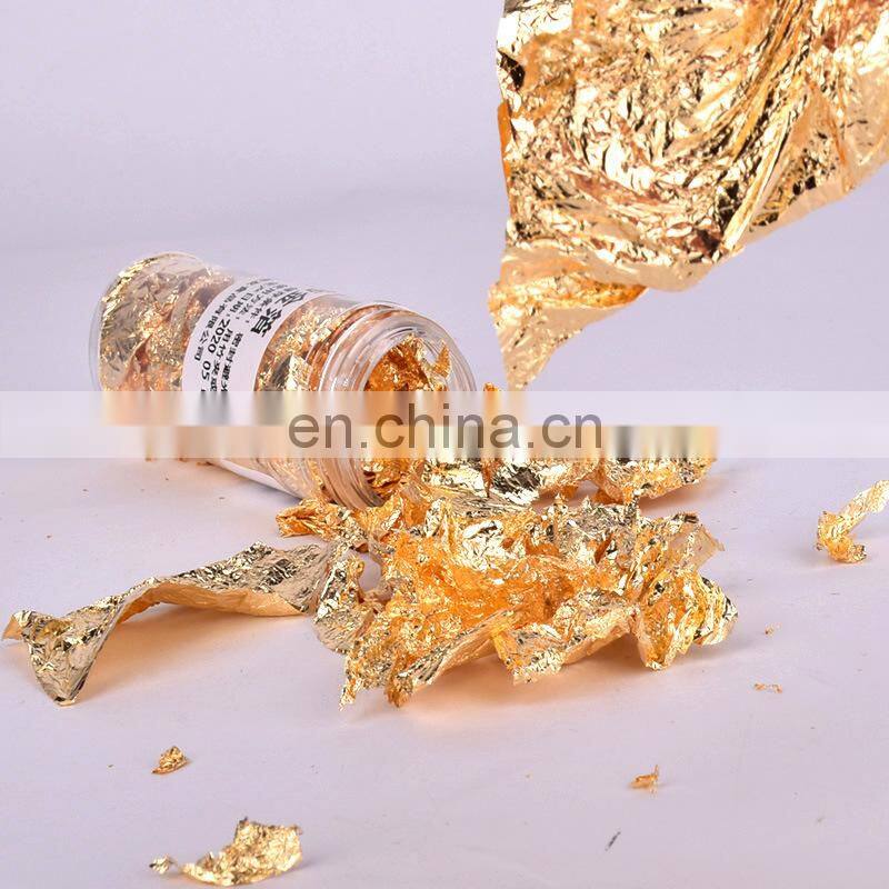 1PCS Edible Grade Genuine Gold Leaf Schabin Flakes 2g 24K Gold Decorative Dishes Chef Art for Cake Decorating Chocolate