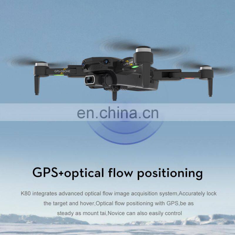 Wholesale K80 Pro Max 360 Degrees Obstacle Avoidance 8K HD Dual Camera 5G WIFI FPV Foldable RC Quadcopter Kid Toy Drones