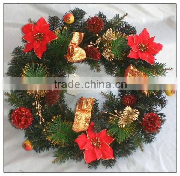 2015 New Design 120cm Artificial Christmas Gift Xmas Wreath WITH Three Sets