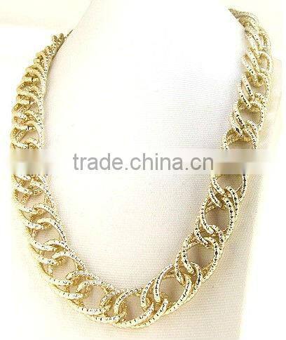 Chunky Double Twisted Light Gold Colour Aluminium Curb Link Chain