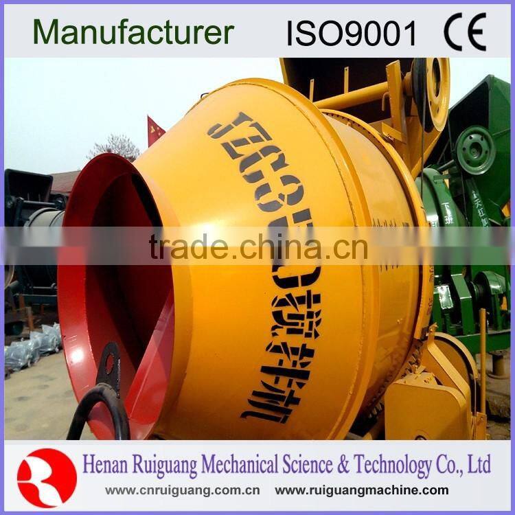 JZC350 portable Concrete Mixer with hydraulic hopper