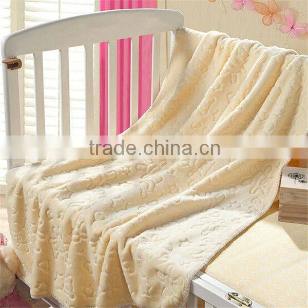 Pink warm soft embossing decor cheap children blanket