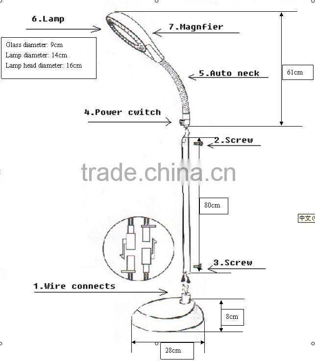 5x Magnifying Lamp With Stand