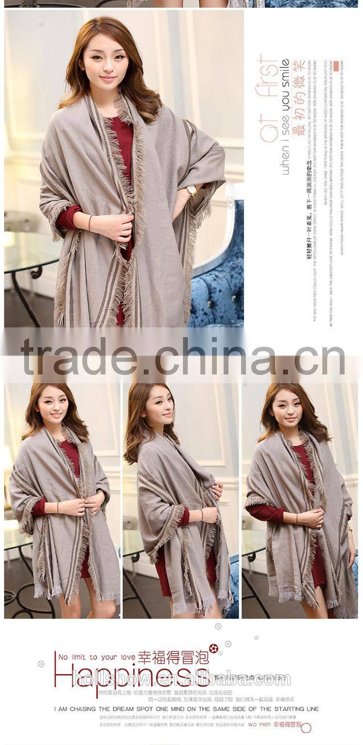 Fashion Latest Four Sides Fringes Acrylic Large Long Winter Scarf