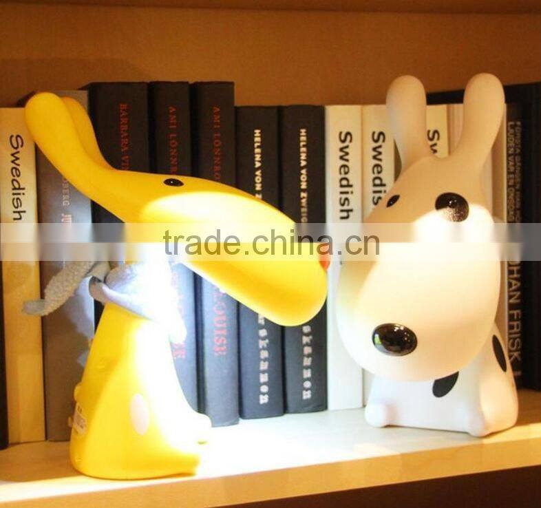 Cute Rechargeable 0.8W 16 LED Lovely Dog Desk Lamp Light AC Charging and USB Charging for Children Student Learning Reading