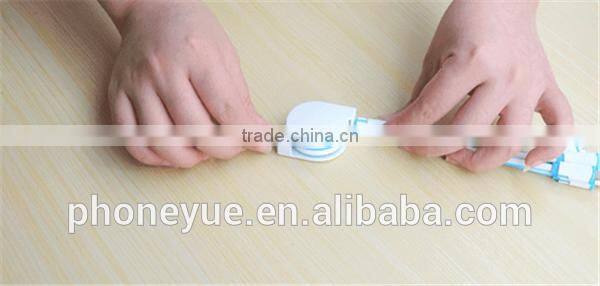 multifunctional 1m retractable 4 in 1 multi usb cable for iphone and for samsung