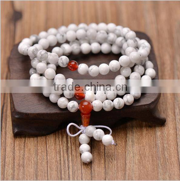 8mm German Spurce Turquoise 108 Prayer Beads Tibet Buddhist Mala Necklace