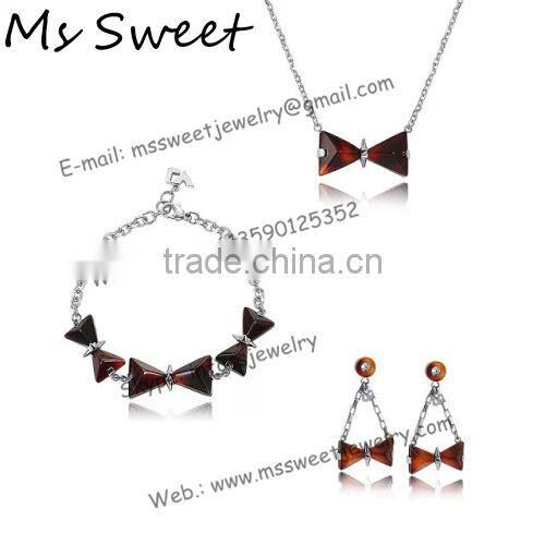handmade newest design rhinestone jewelry set 2015