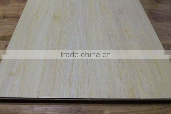 HDF 12mm hand scraped cheap light color laminate wood flooring