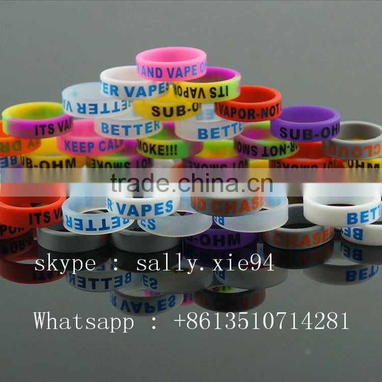2015 new silicon vape band Malaysia Customizable logo cheap Custom logo glowing in dark mod vape band