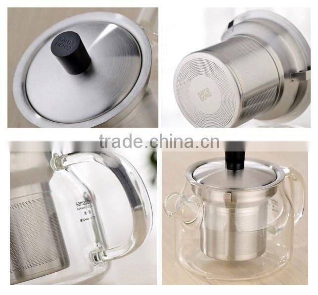 SAMADOYO 400ML Handblown High Borosilicate Glass Teapots With Stainess Steel Infuser