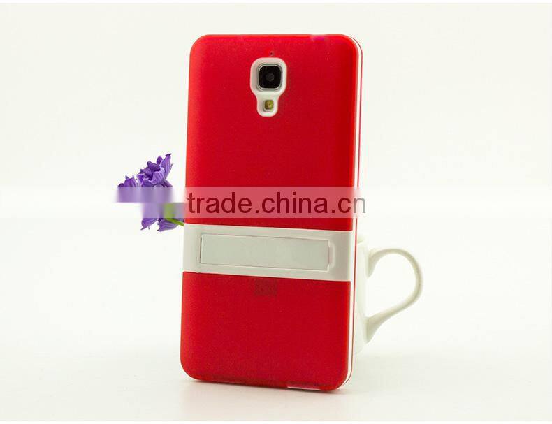 Keno Slim Fit Hybrid Flexible TPU Armor Defender Case with Kickstand for Xiaomi 4