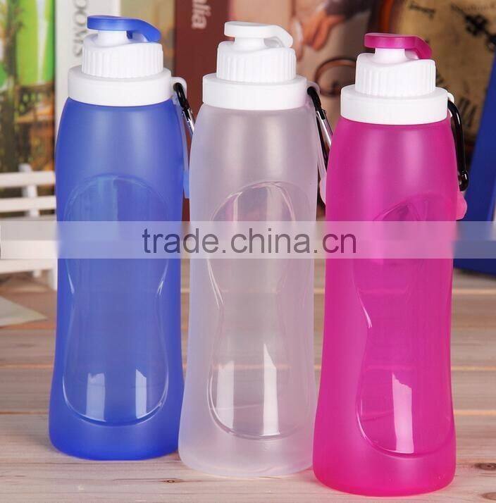 Soft squeeze silicone travel bottle collapsible water bottle joyshaker