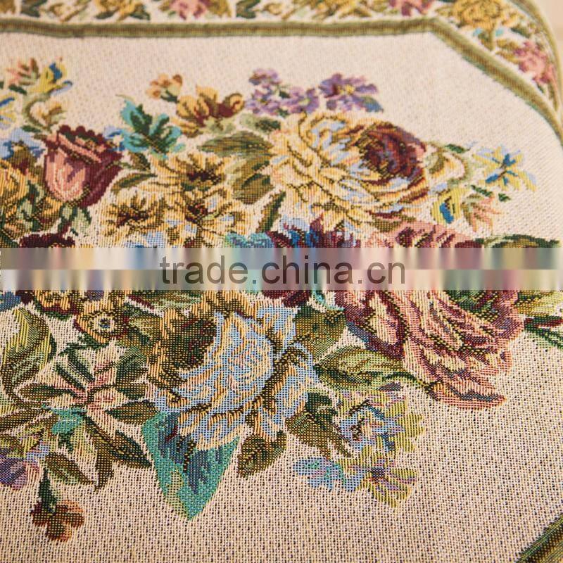 Plus Tassels Table Runner In Jacquard Polysilk