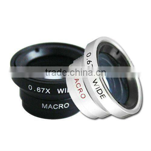 Hot sale!! 0.67x wide angle macro lens for Samsung NOTE II 2