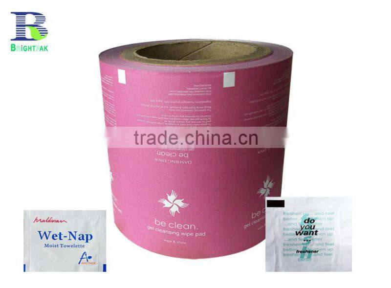 different thickness alcohol pad packaging pape, aluminum foil wrapping paper for glasses cleaning wipes,Handy Freshener Wet Wipe