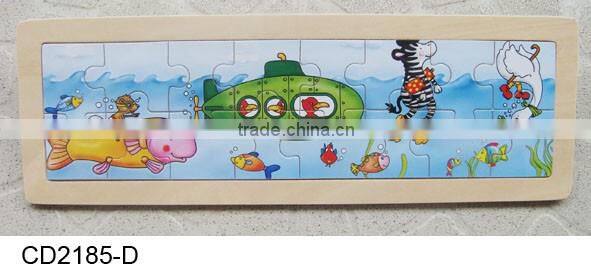 Hot sale educational wooden toys plane puzzle