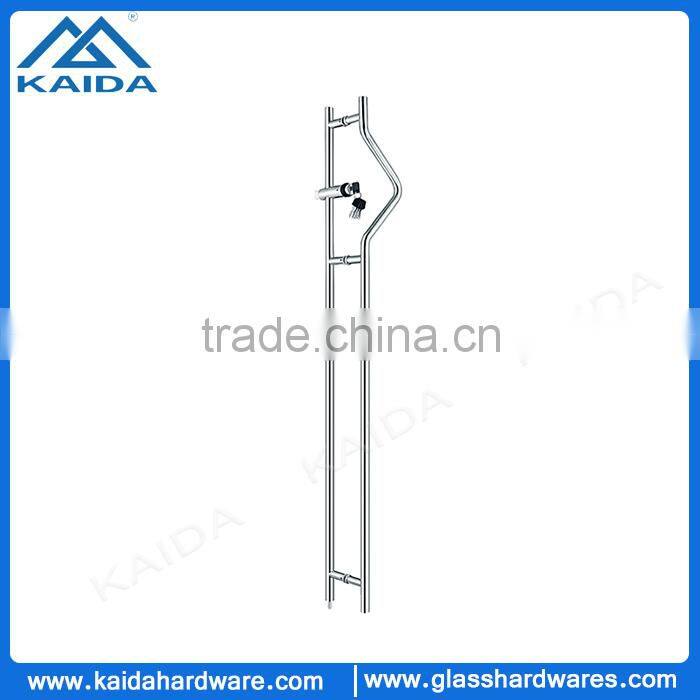 China factory stainless steel pull handle lock for glass door