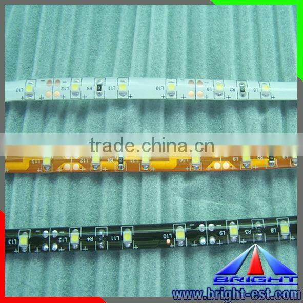 Black PCB led strip light 3528 led strip yellow color led light rope