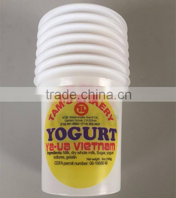 Hot sale yogurt cup, PP yogurt cup, PS yogurt cup with printed foil lid