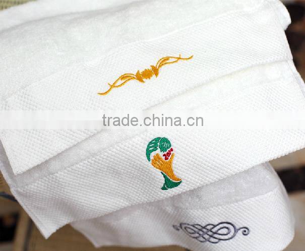 GaoYang towel factory100% cotton dobbby white hotel towel embroidery logo hotel gift face towel