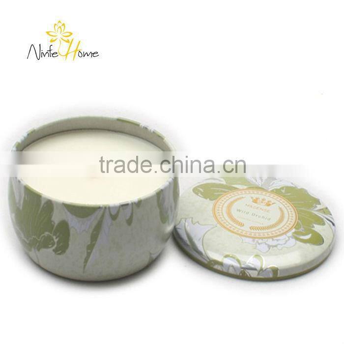 Scented Soy Wax Travel Tin Candle, round candle