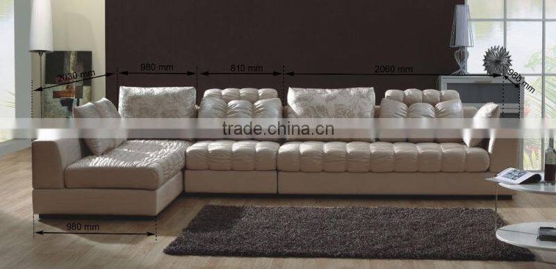Top Quality modern cream color leisure style sectional sofa set for living room