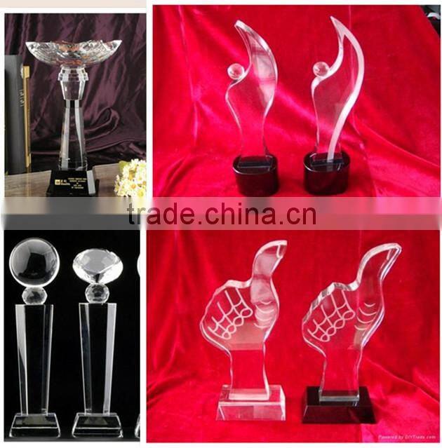 hot sale simple cheap crystal trophy award