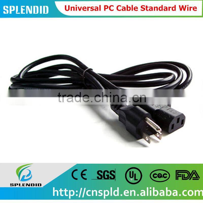 3-Prong 6 Ft Trapezoid Computer Power Cord Universal PC Cable Standard Wire