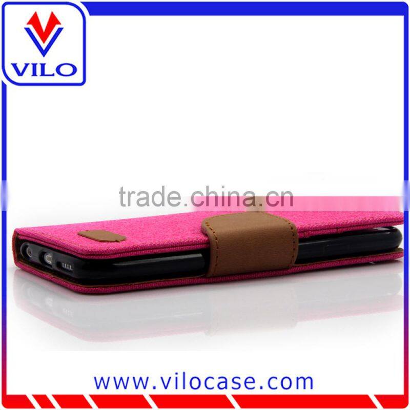 Mecury Goospery Dual Color Cross Pattern Magnetic Wallet Side Flip TPU +PU Leather Case for iPhone6s With Stand