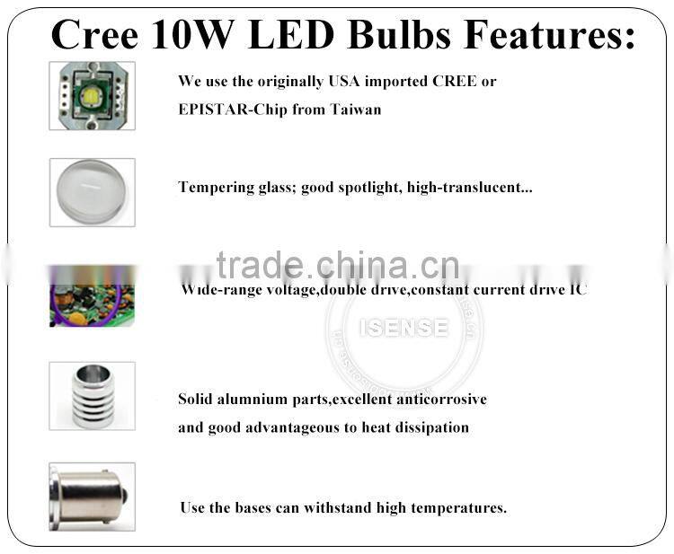 auto mini bulbs with 10w crees chips USA import or taiwan chips auto suppliers limited 7440 car led light