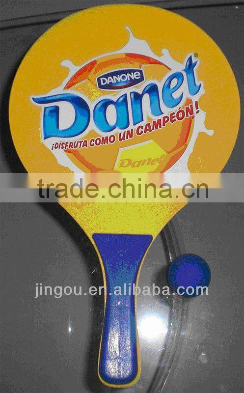 Wooden Cartoon Beach Racket With Customized Logo Printing